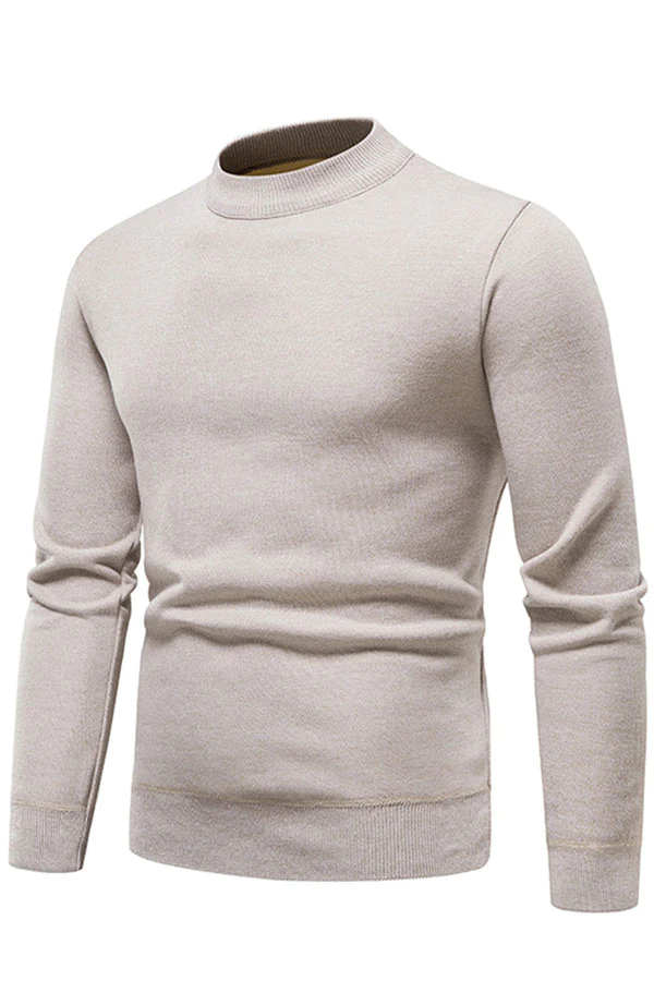 round neck fleece knitted sweater