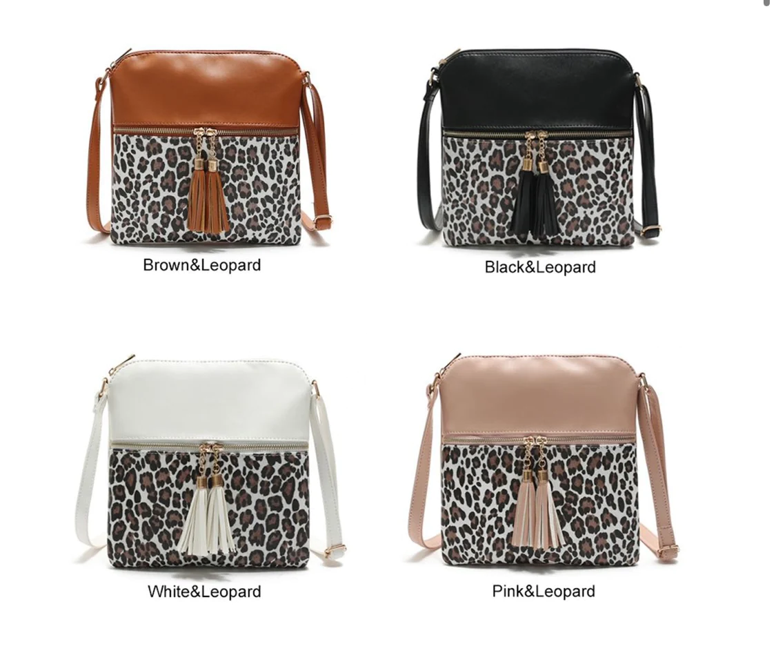 Leopard print crossbody purse