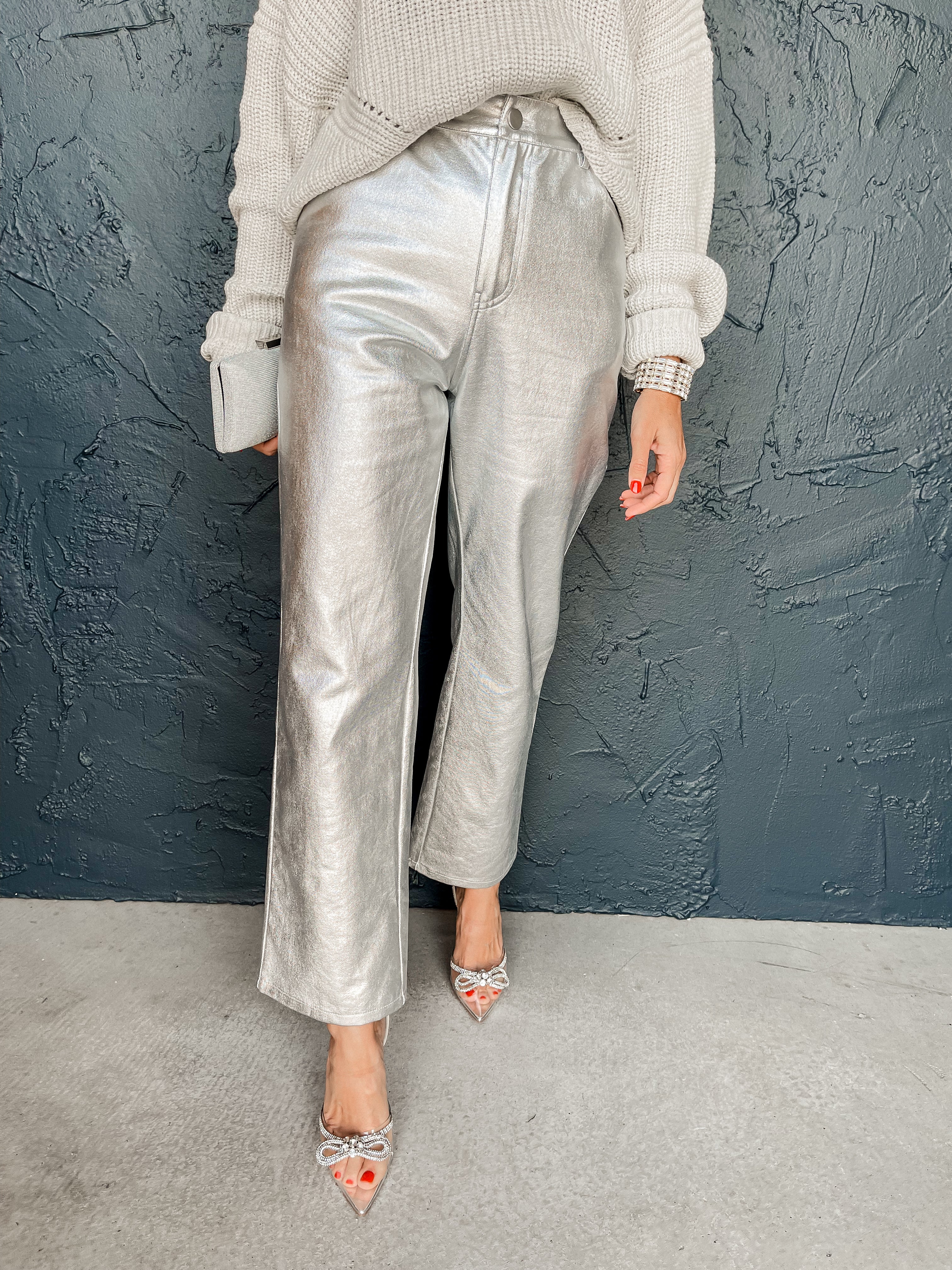 Silver Streak Metallic Pants