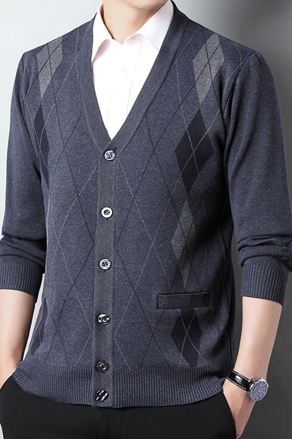 Check casual knit sweater