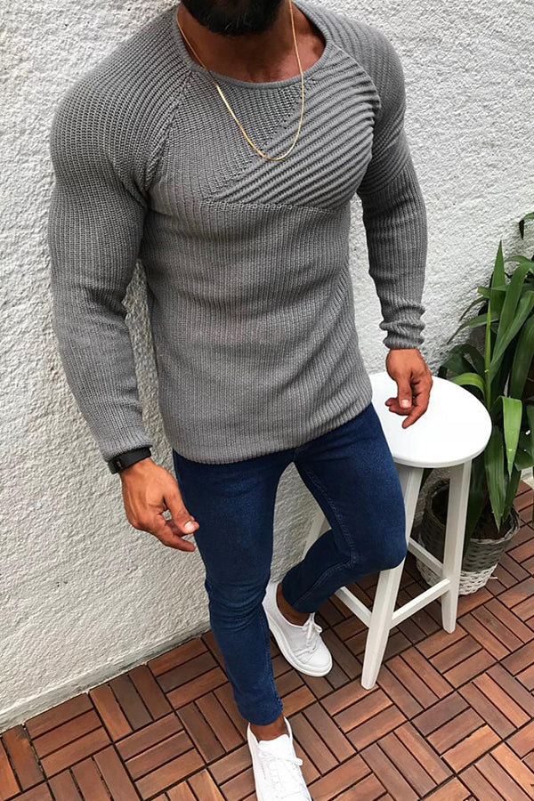 Men's Length Sleeve Round Neck Sweater