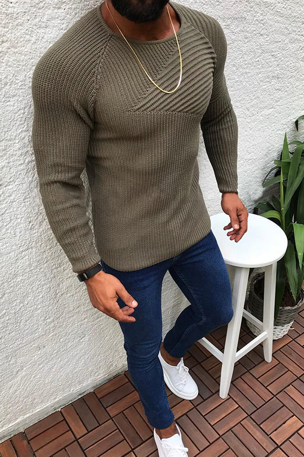 Men's Length Sleeve Round Neck Sweater