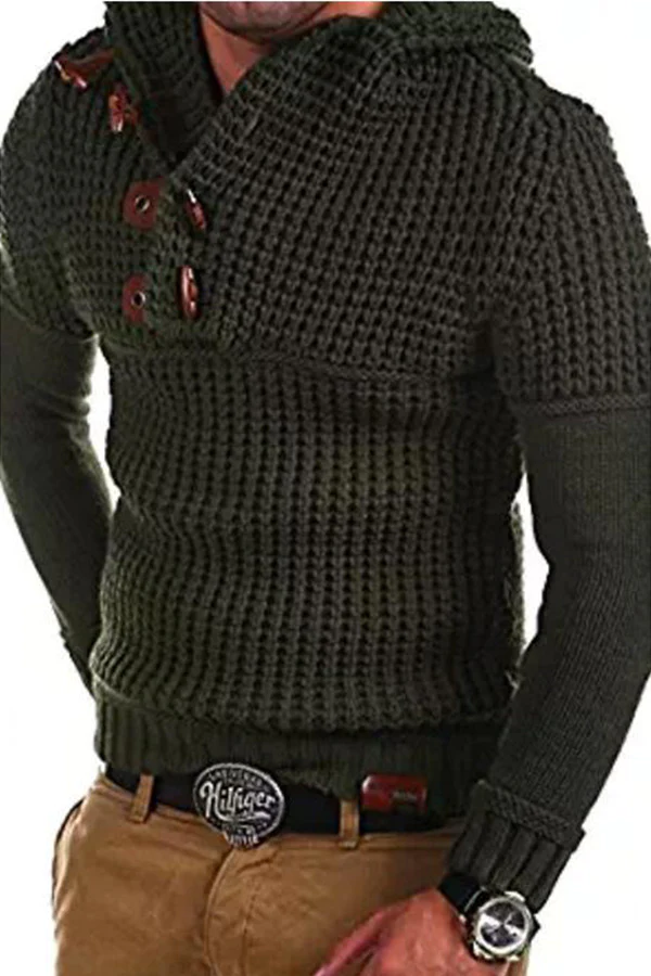 Men's Hooded Sweater Long-sleeved Knit Sweater