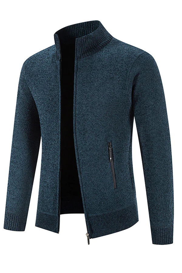 fleece thick sweater coat zipper cardigan