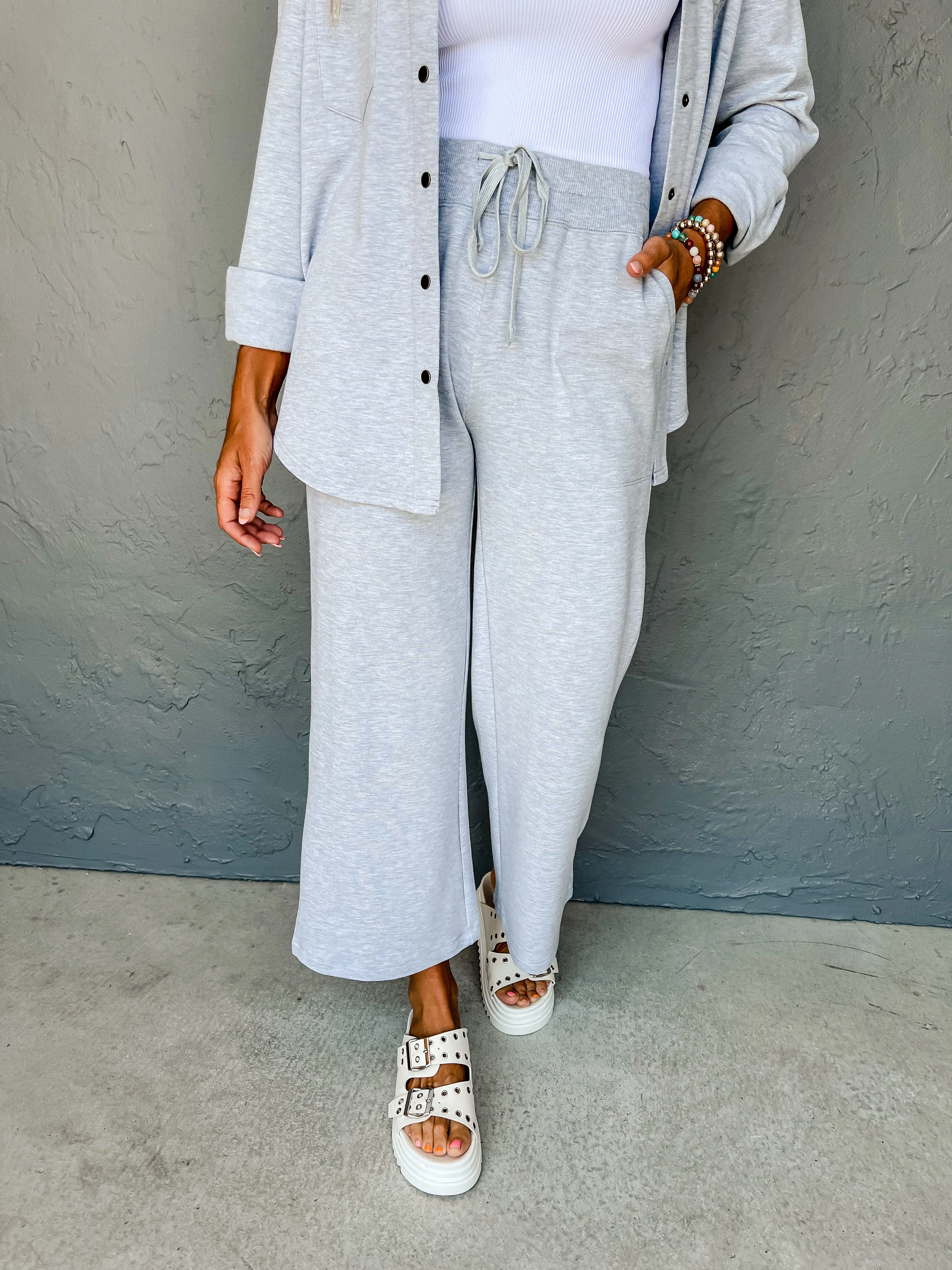 [Z Supply] Jet Set Modal Fleece Pant-Heather Grey