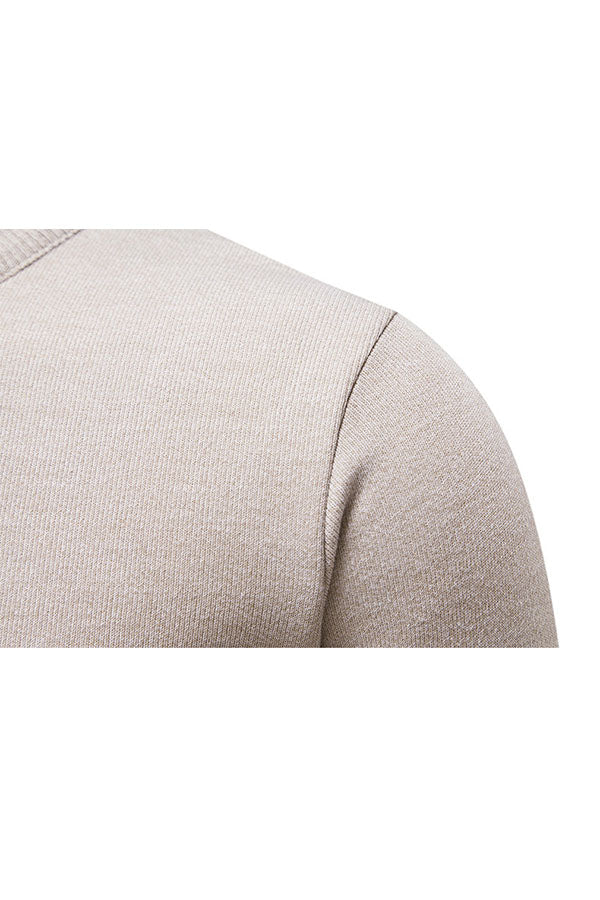 round neck fleece knitted sweater