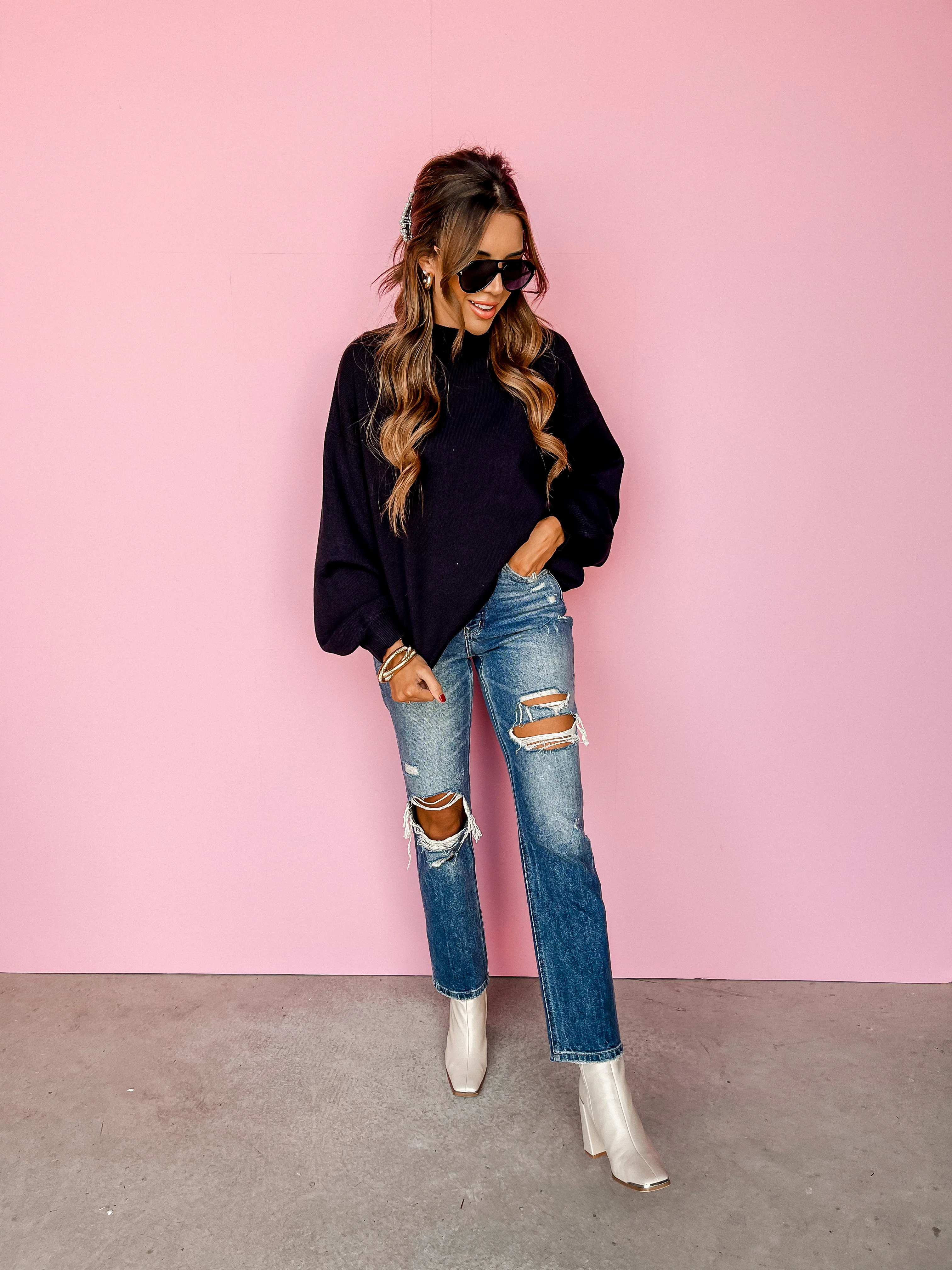 So Unbothered Mock Neck Sweater