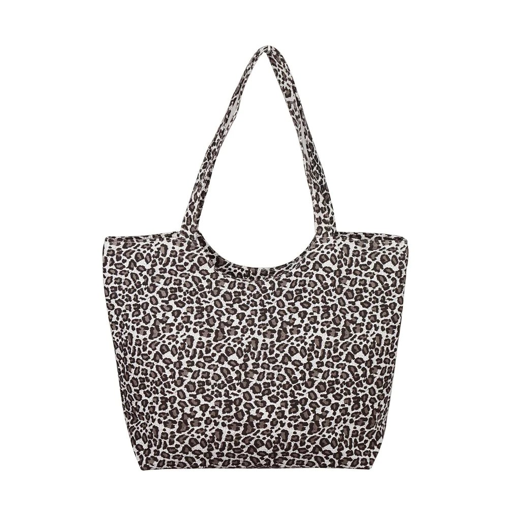 Leopard Print Canvas Tote Bags