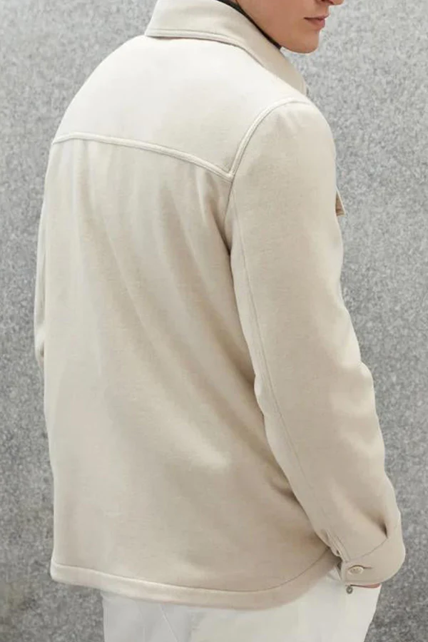 MEN'S CASUAL SOLID COLOR WOOL BLEND LAPEL SINGLE BREASTED JACKET