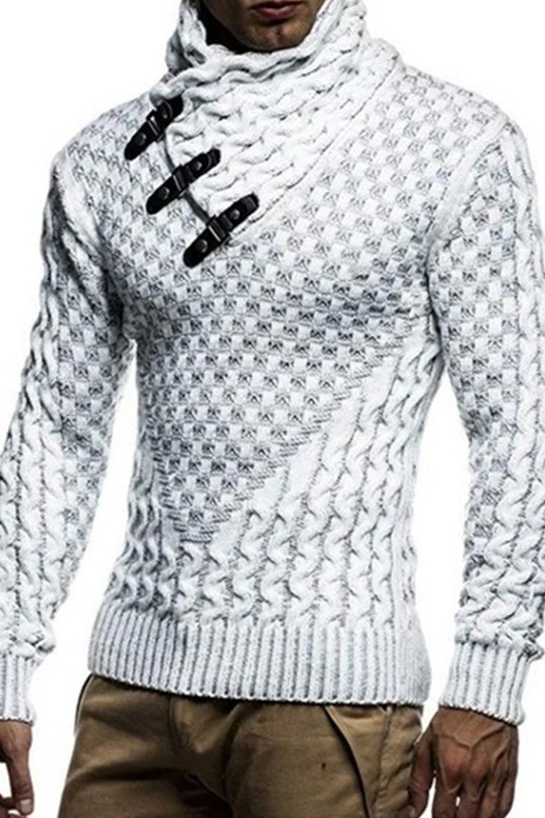 Pullover Turtleneck Jacquard Sweater