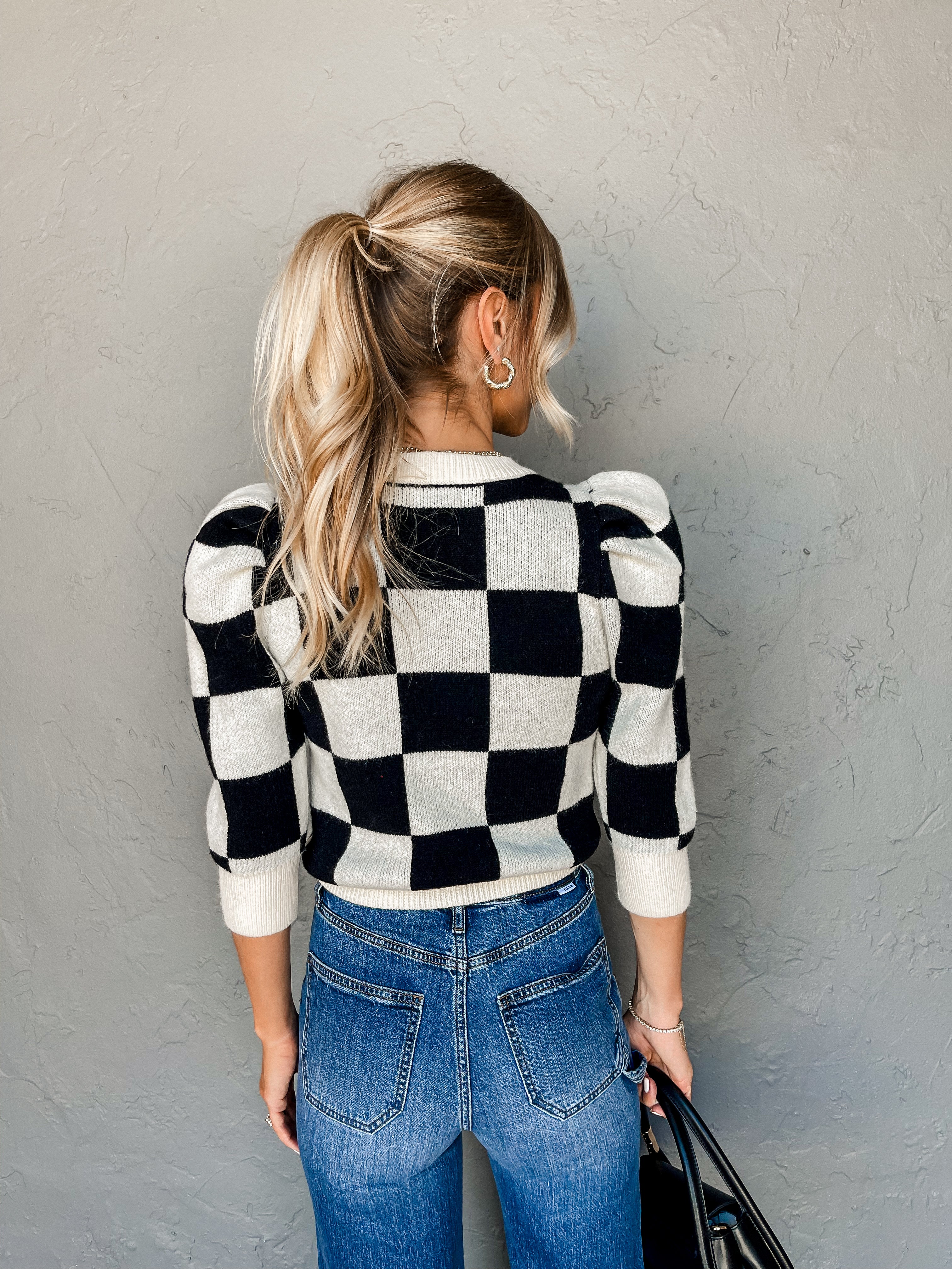 The Space Between Checkered Sweater