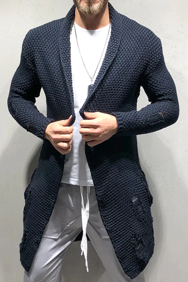 Men's Long Cardigan Sweater