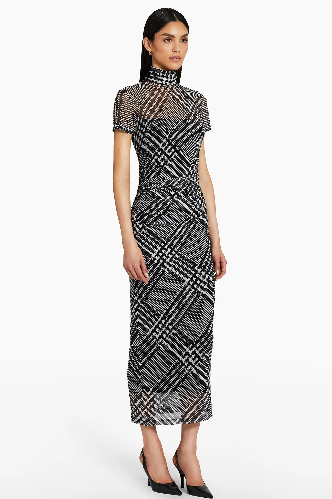 Dominique Dress in Printed Mesh