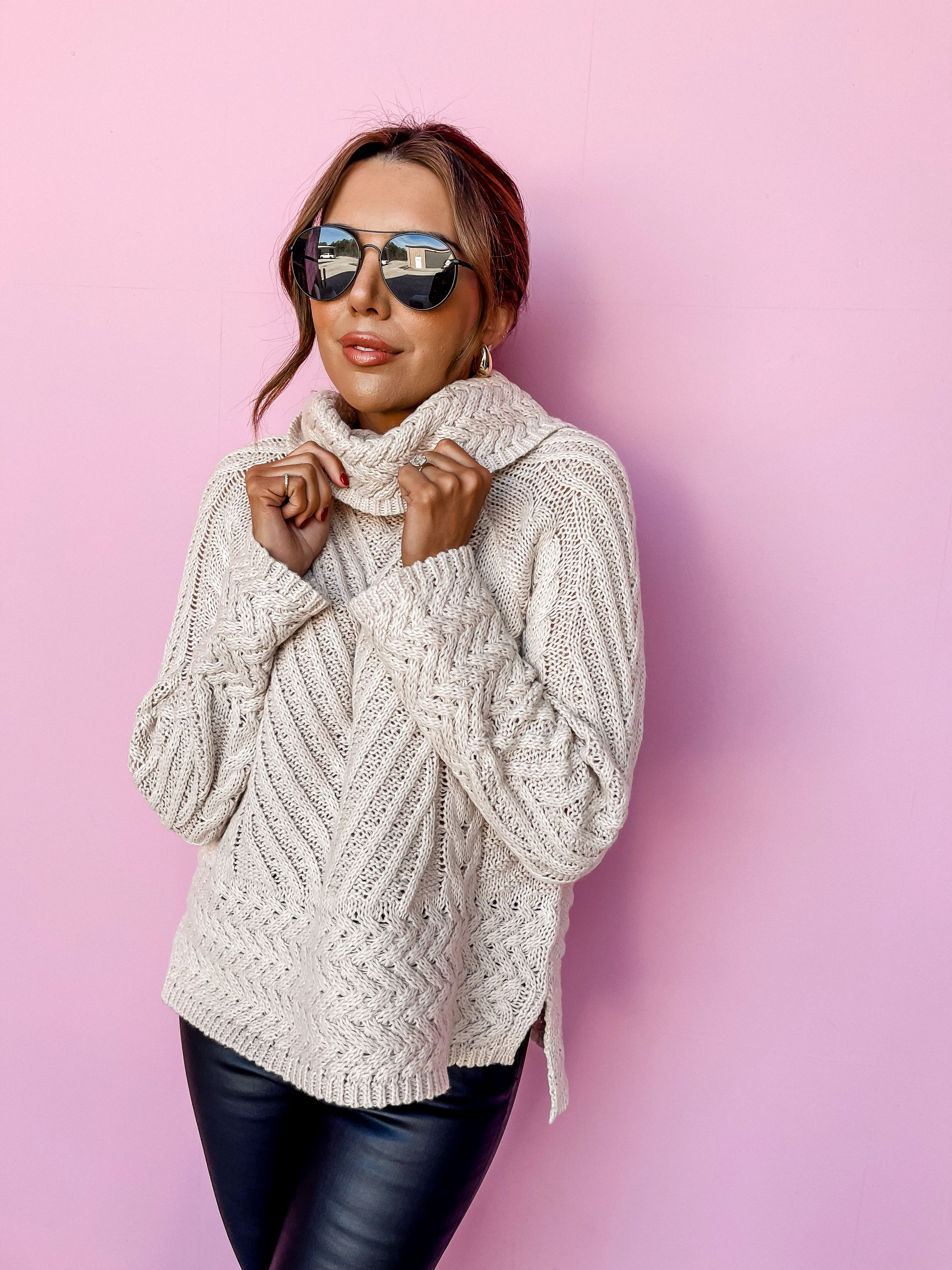 Lodge Life Turtle Neck Sweater-Ecru