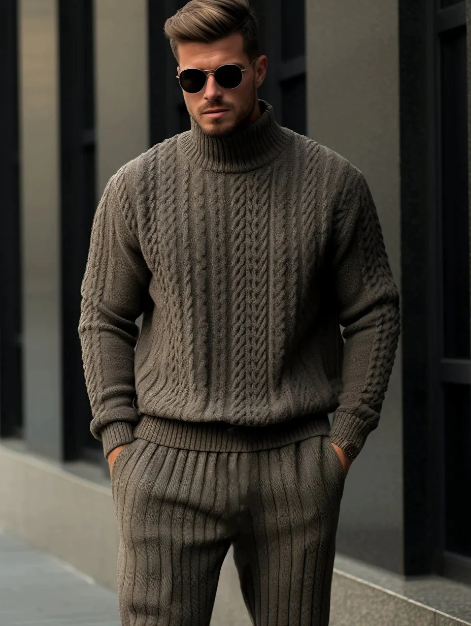 Men's Darker Gray Knitted Sweater