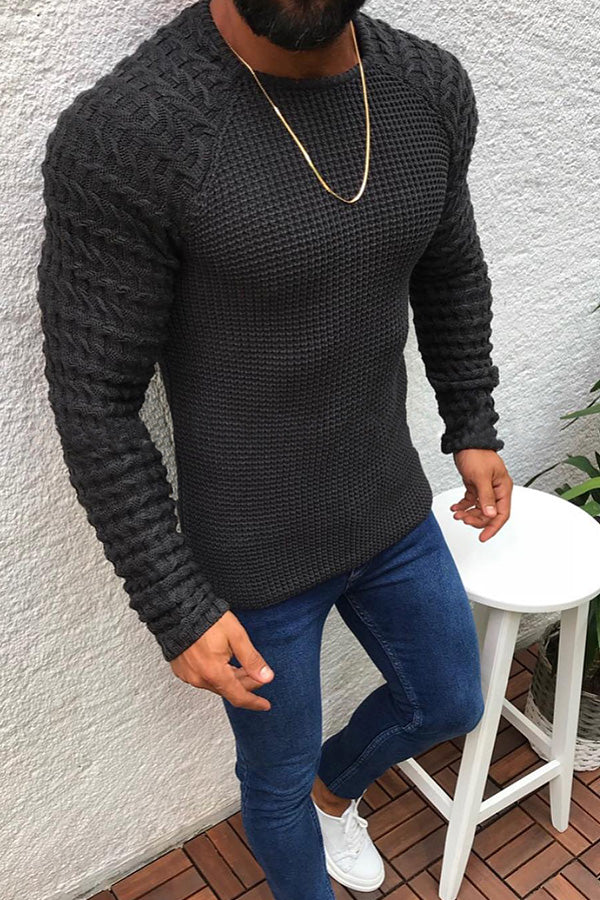 Sweater Length Sleeve Round Neck Head Sweater Top Clothes Male