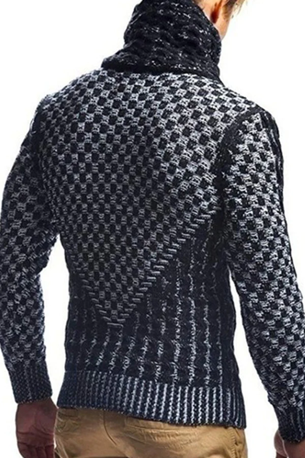 Pullover Turtleneck Jacquard Sweater