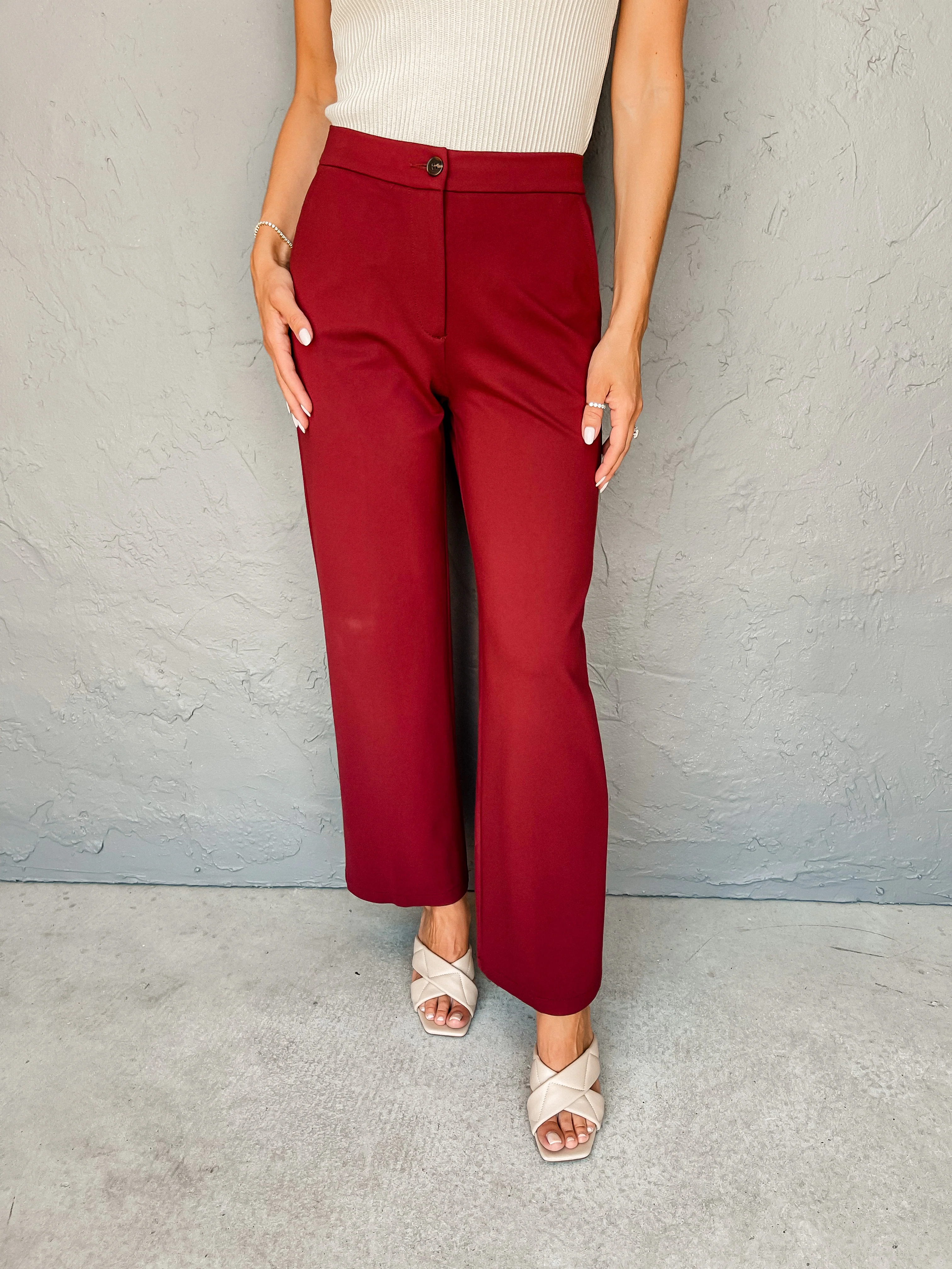 [Another Love] Bishop Wide Leg Pants-Vino