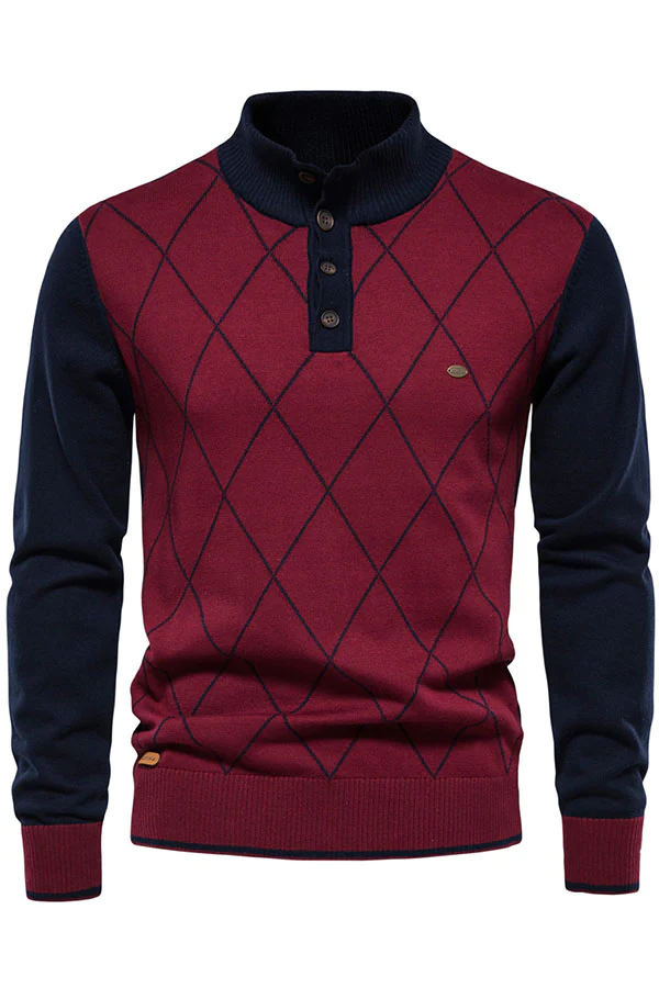 Stand collar pullover sweater