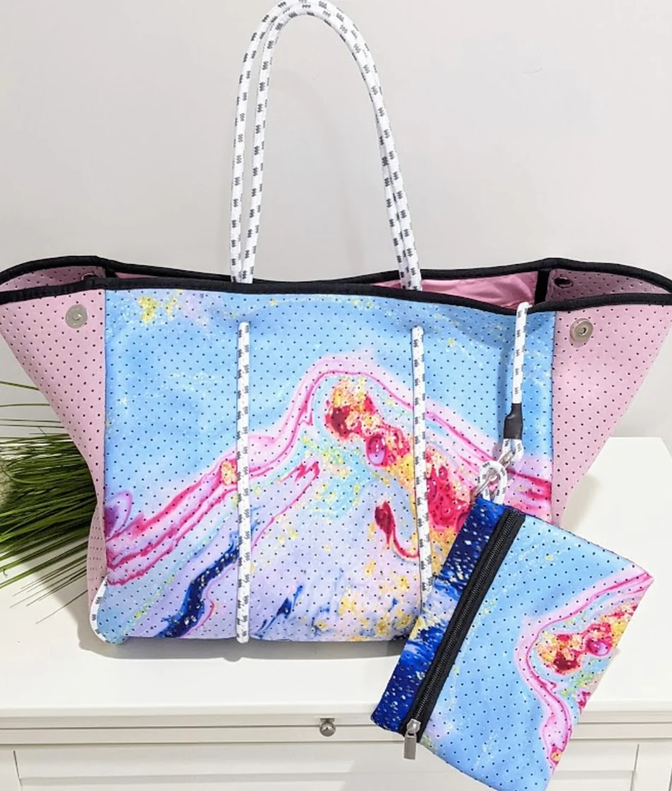 Pink Santorini Sand Neoprene Tote