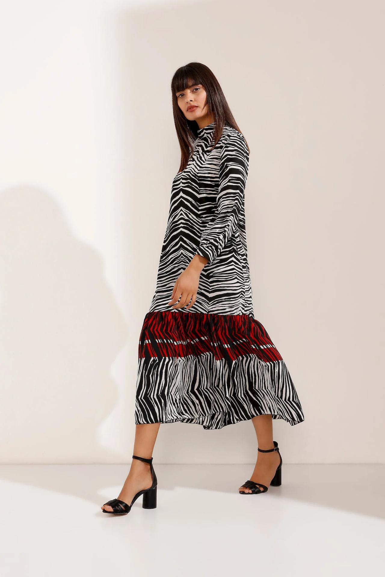 Multi Coloured Zebra Long Dress
