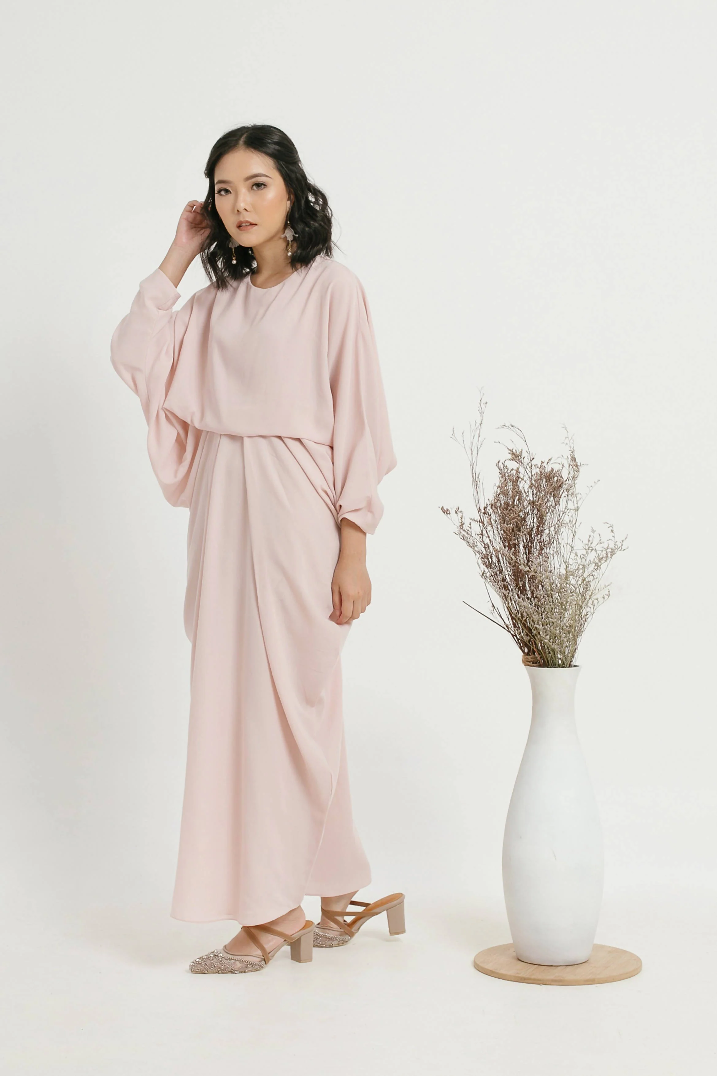 Amara Kaftan Dress - Baby Pink