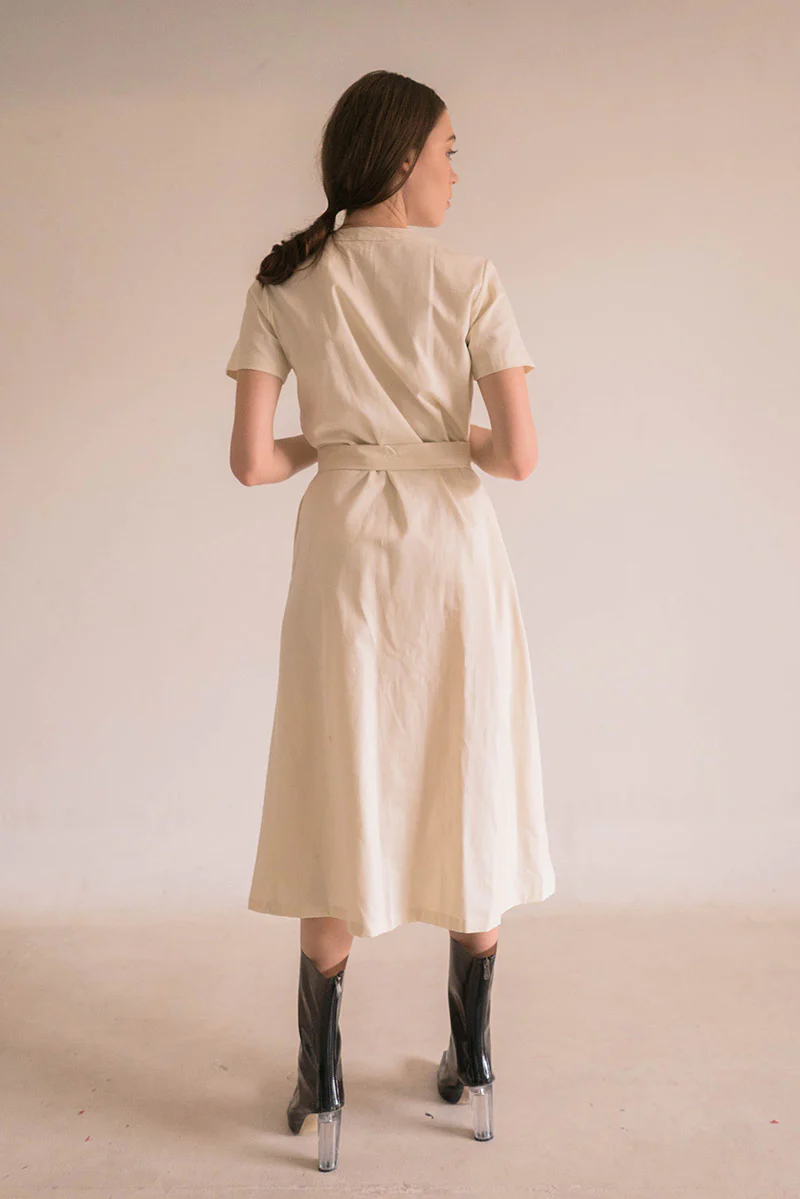 Roman Dress In Beige