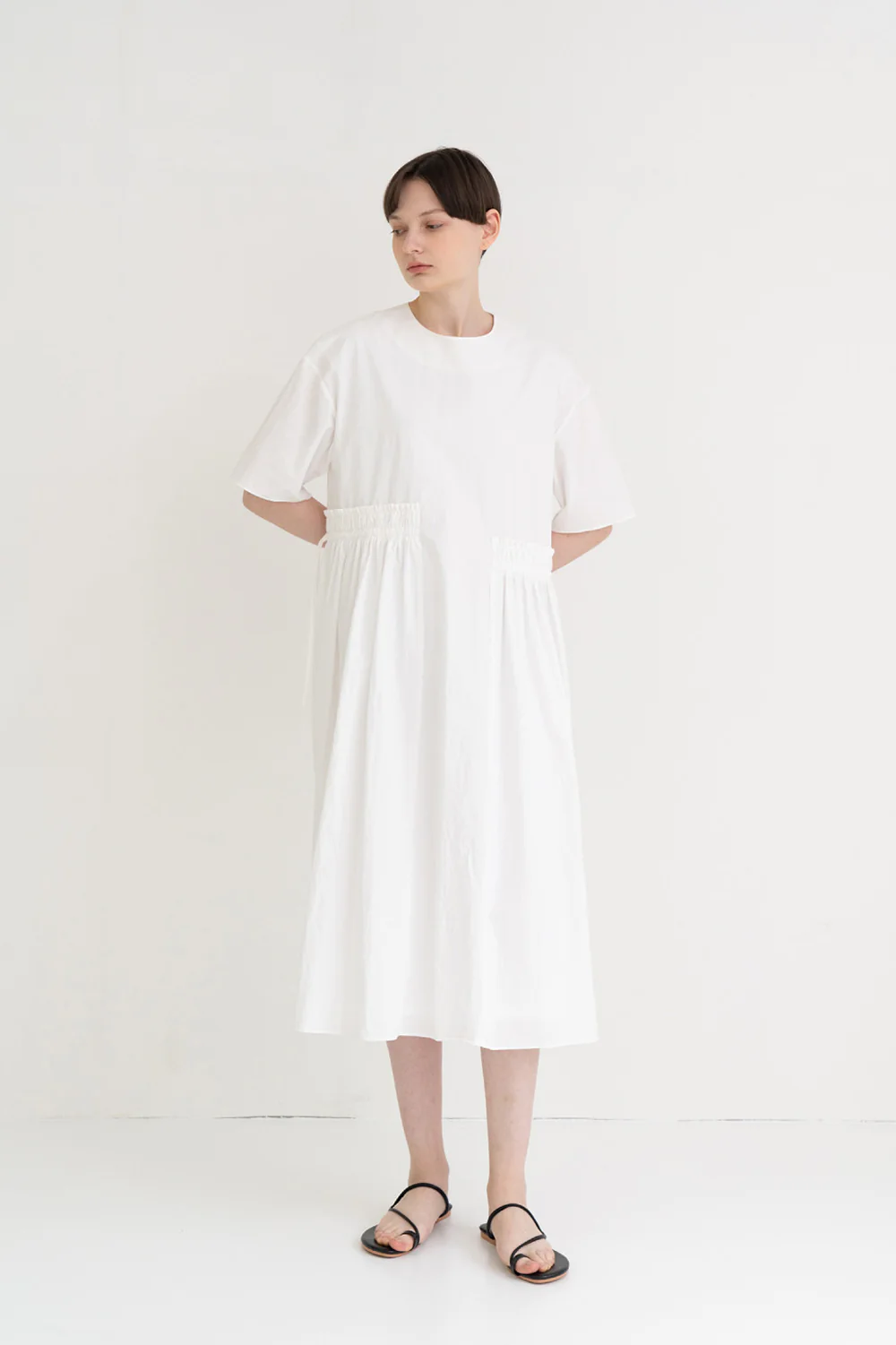 Side String Long Dress White