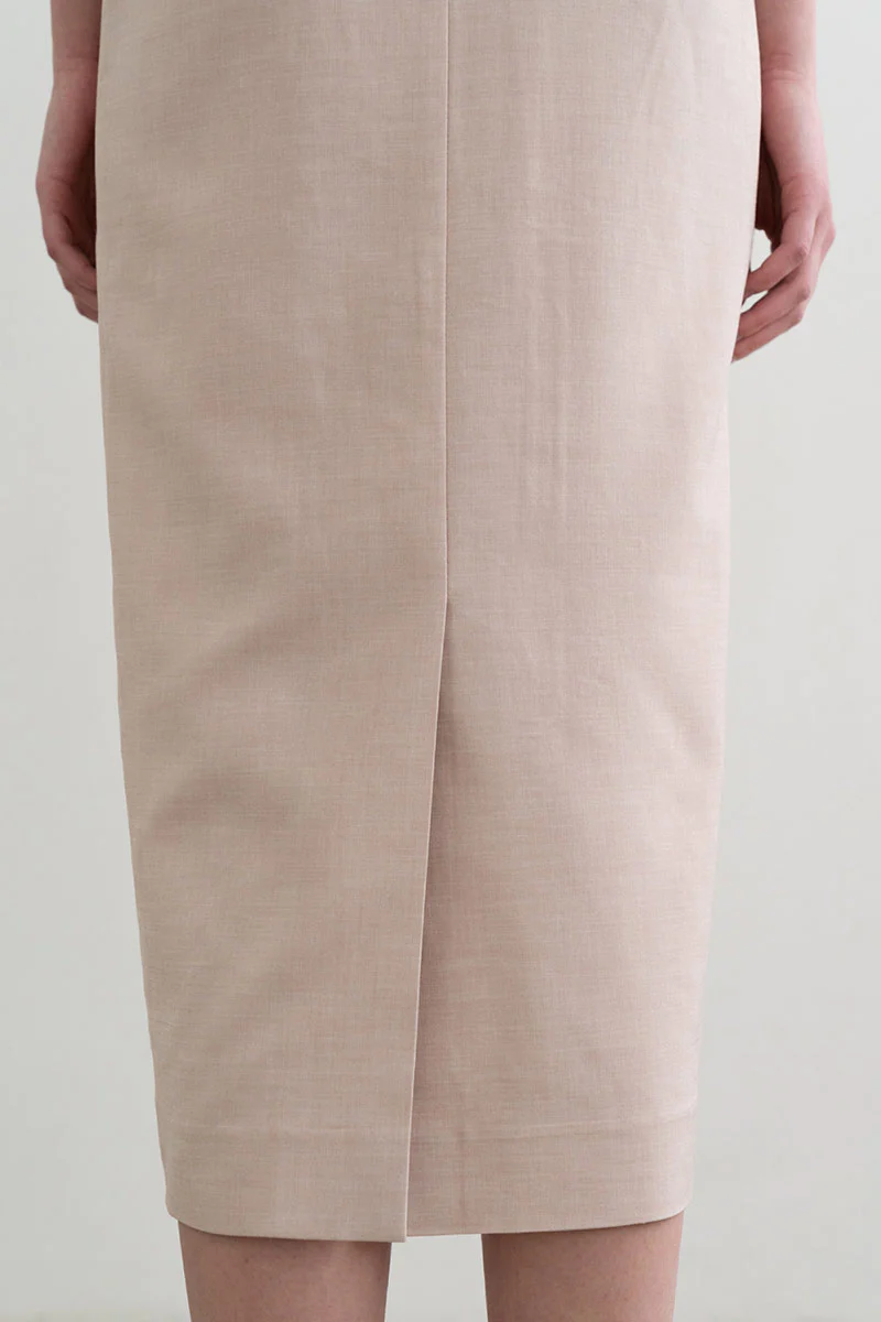 Daily Texture V-Neck Dress Beige