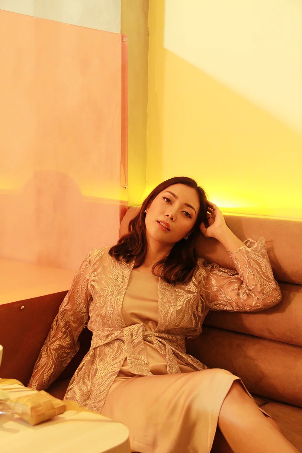 Cray Lace Dress in Rose Gold