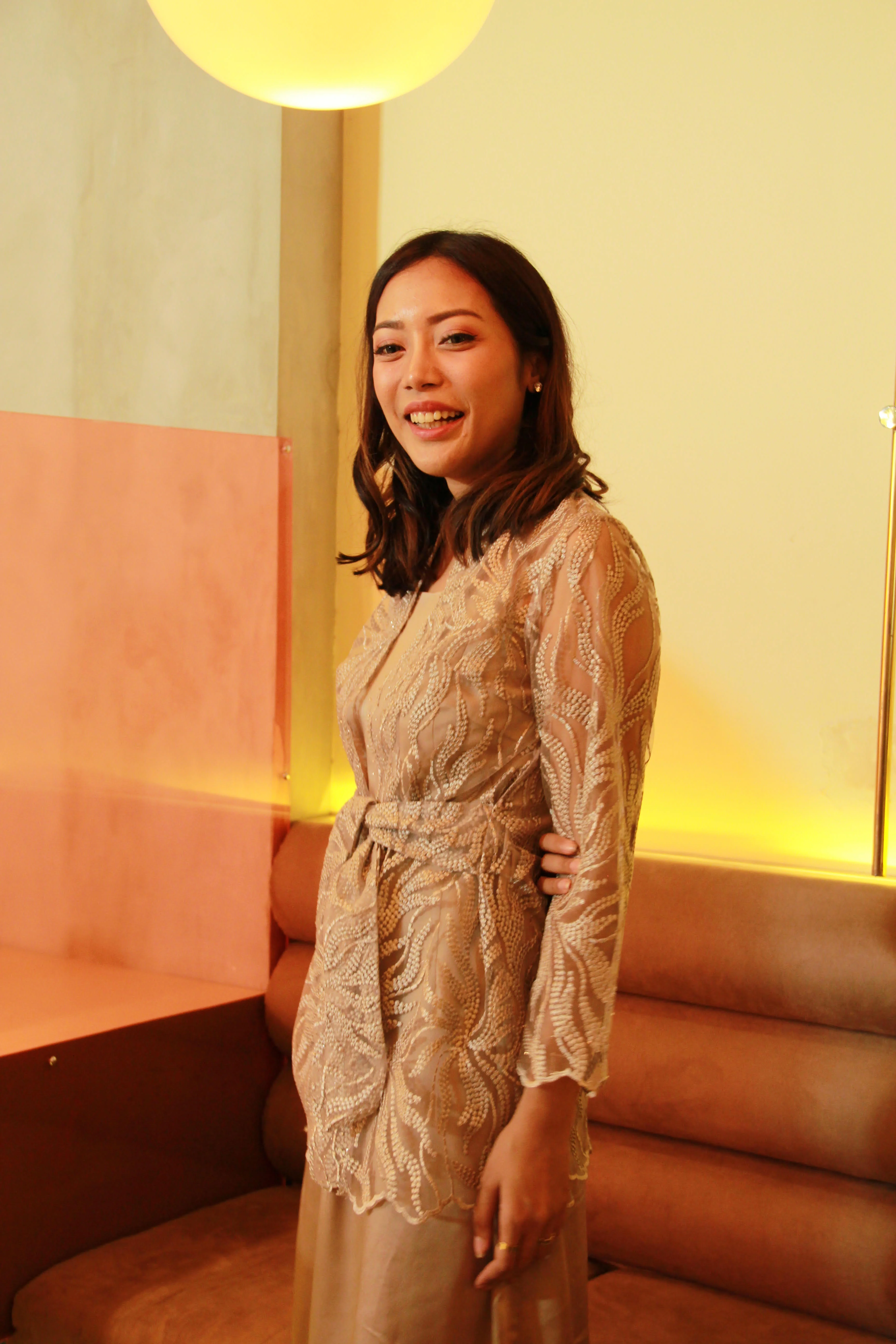 Cray Lace Dress in Rose Gold