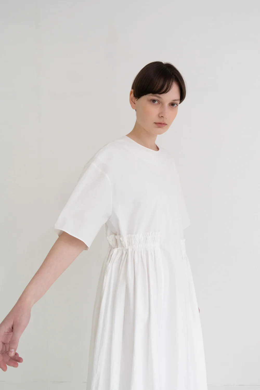 Side String Long Dress White
