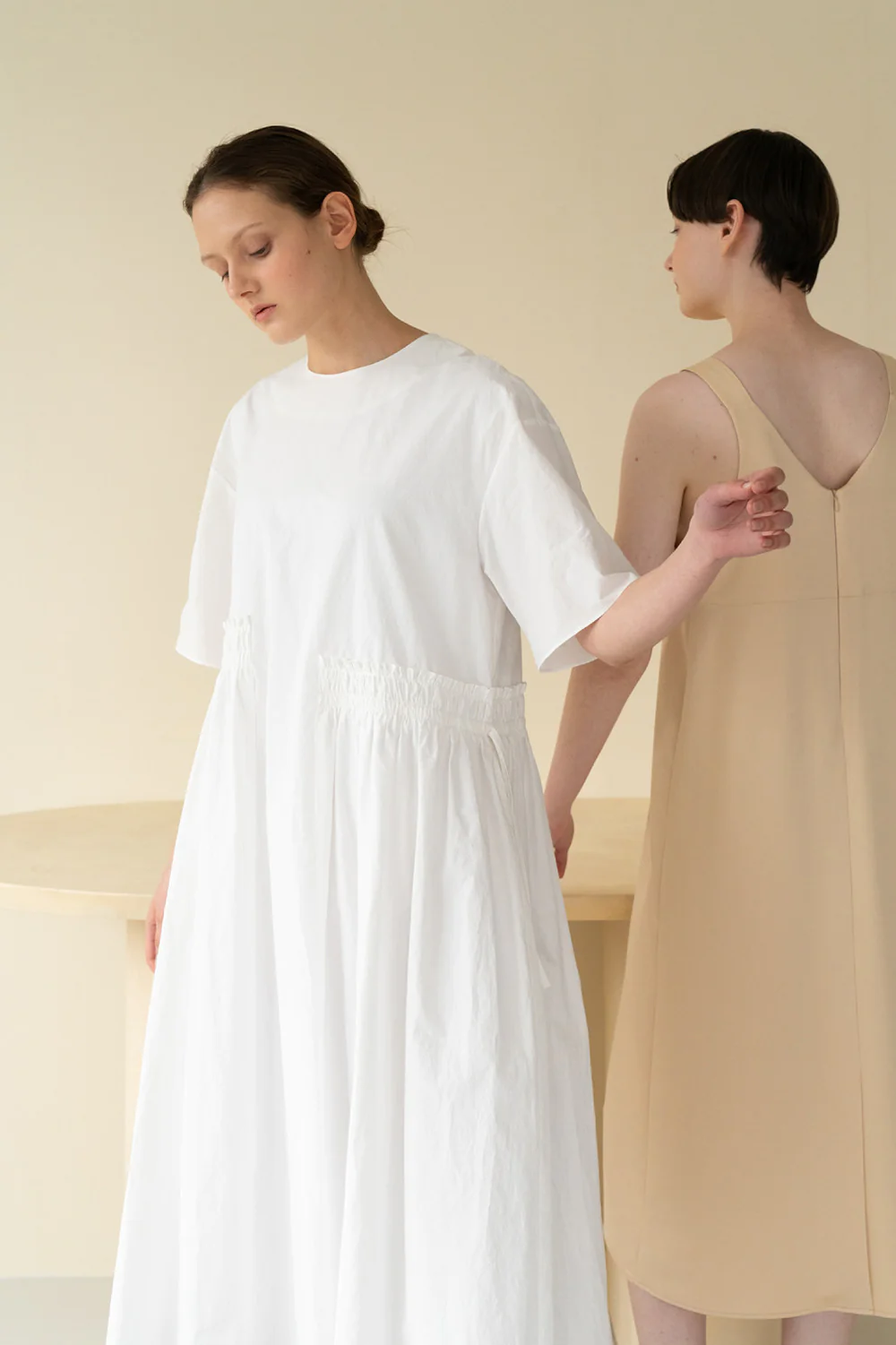 Side String Long Dress White