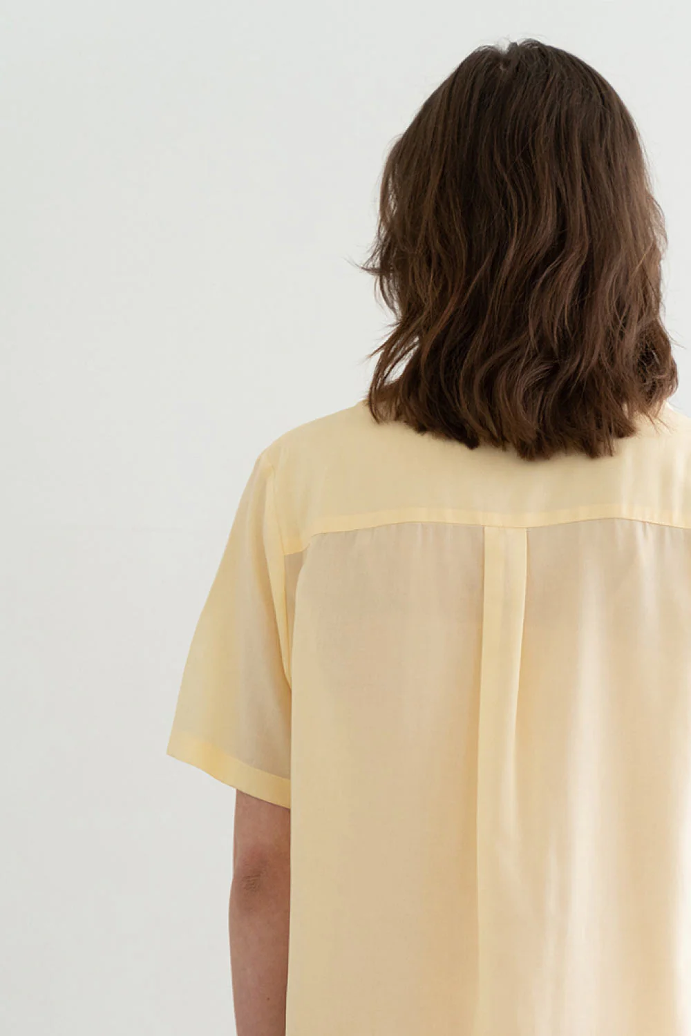 Sheer String Shirt Dress Yellow