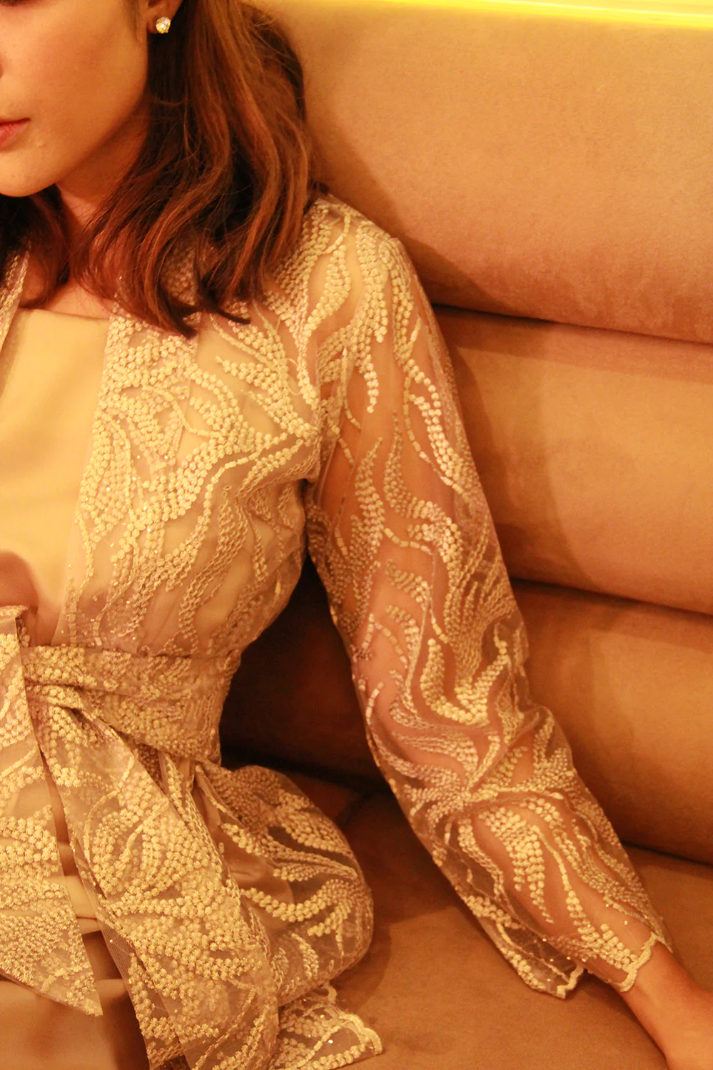 Cray Lace Dress in Rose Gold