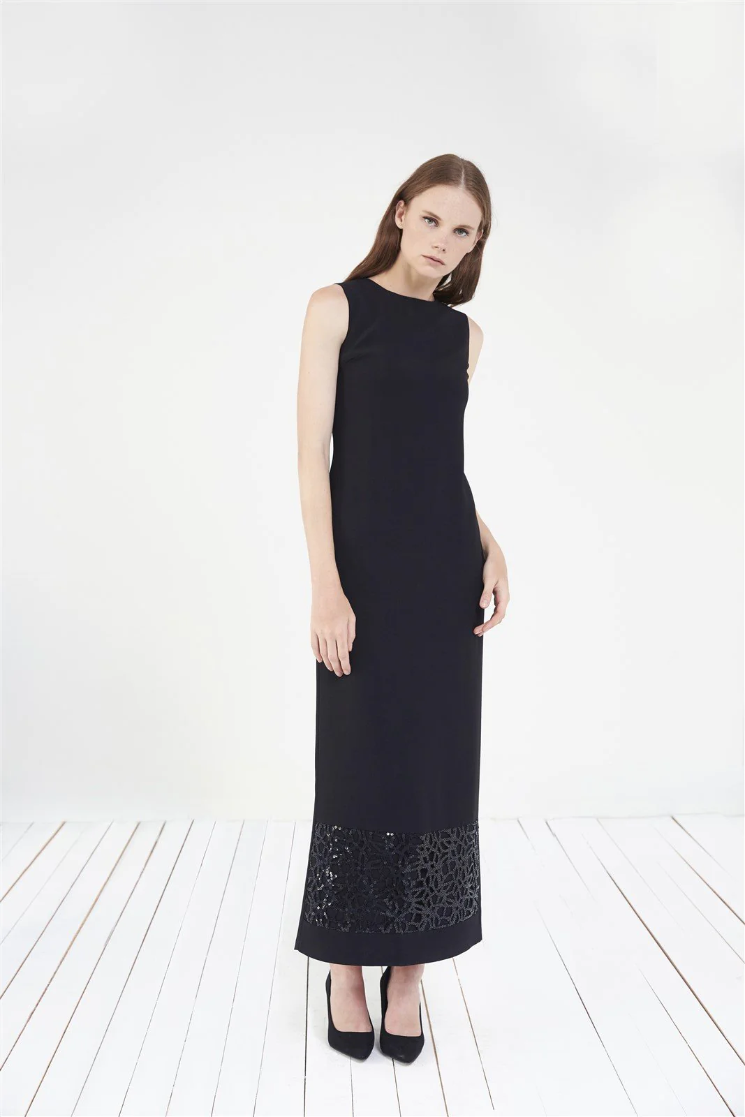 Two Piece Dress with Sequin Gridwork