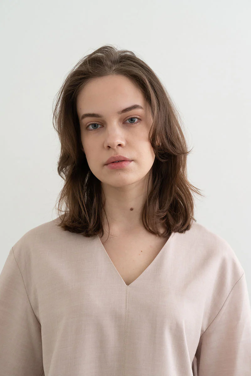 Daily Texture V-Neck Dress Beige