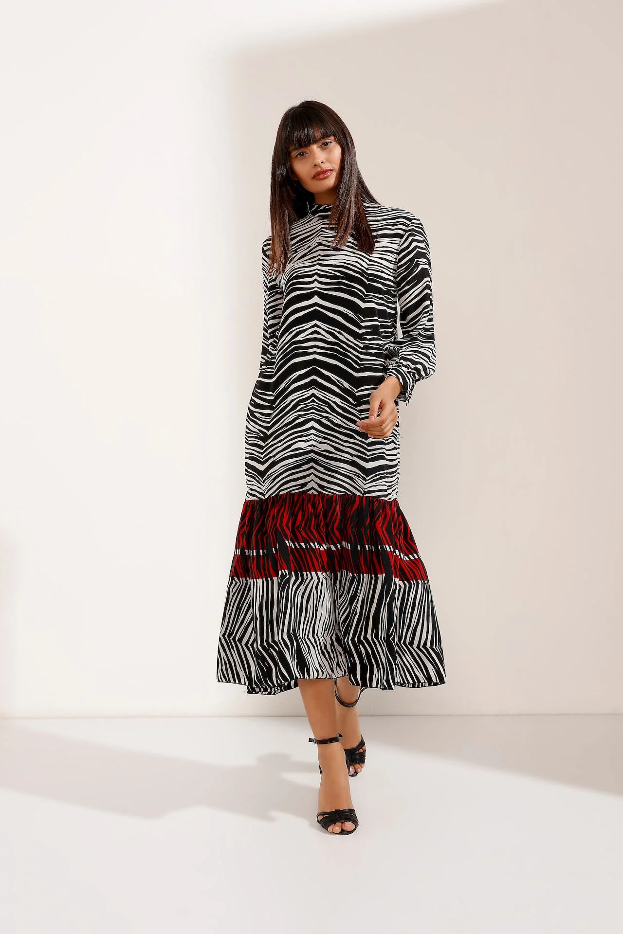 Multi Coloured Zebra Long Dress