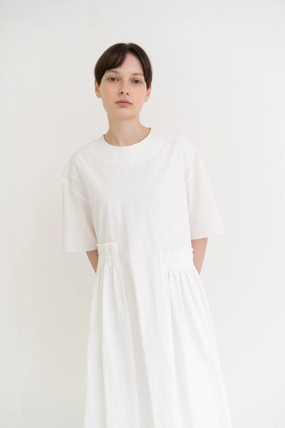 Side String Long Dress White