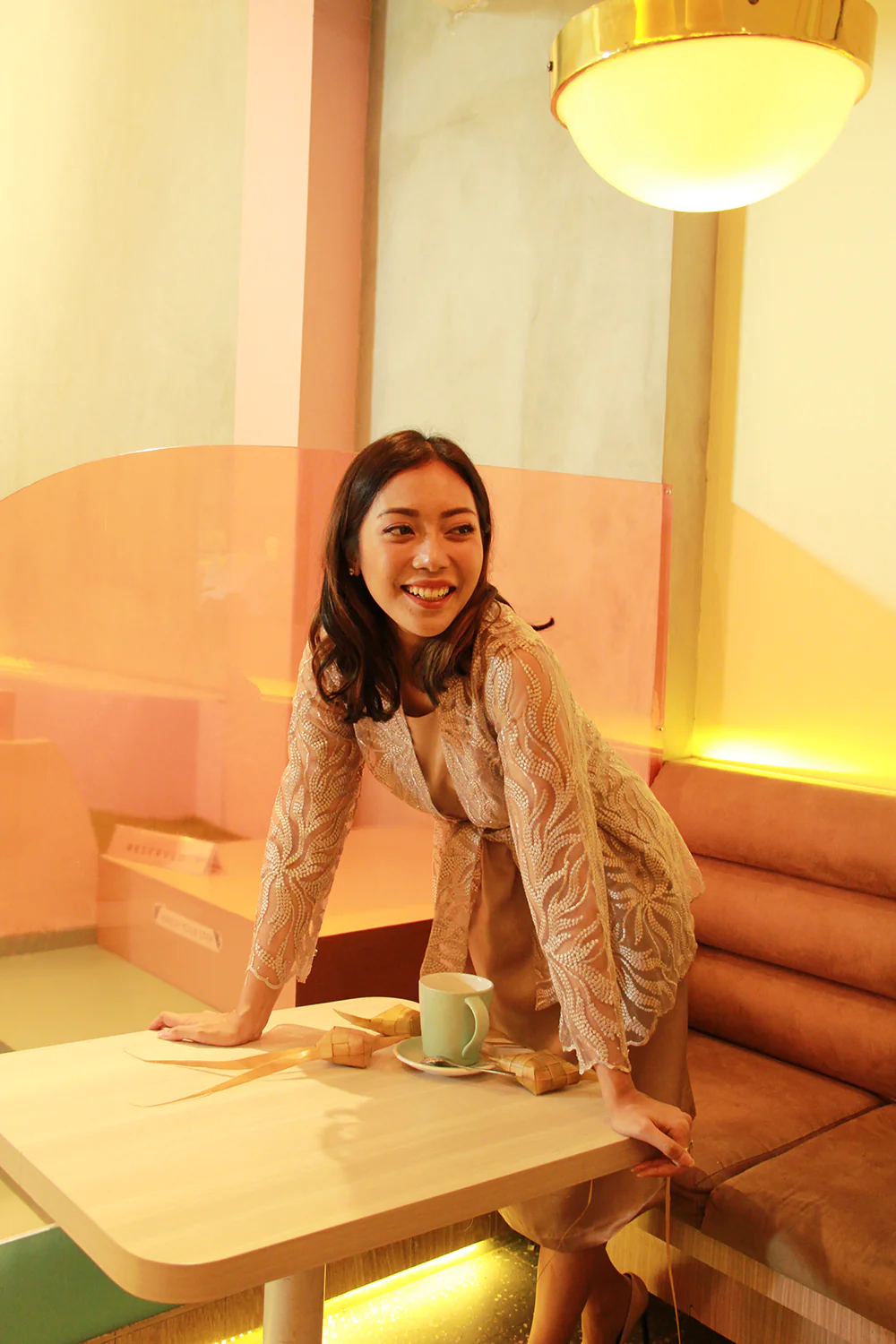 Cray Lace Dress in Rose Gold