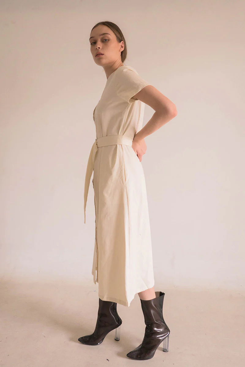 Roman Dress In Beige