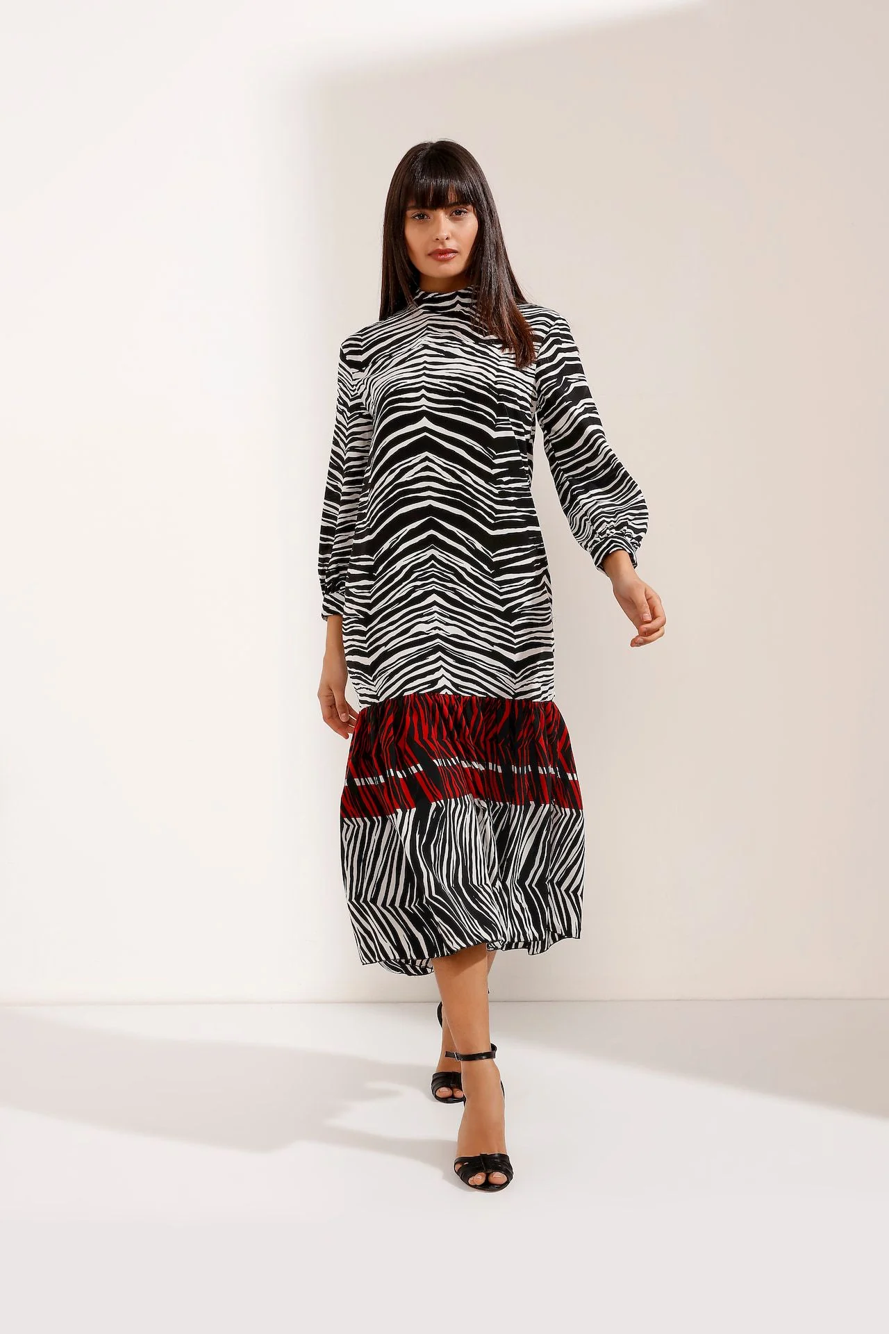 Multi Coloured Zebra Long Dress