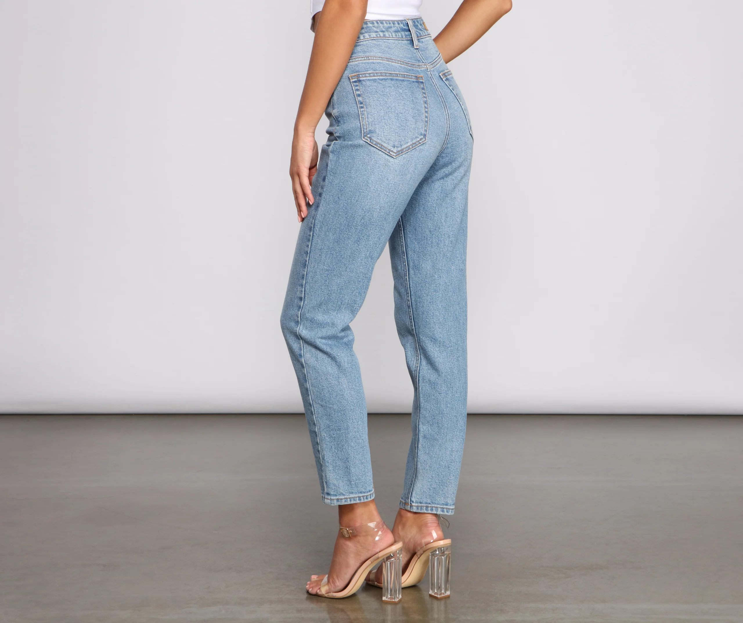 High-Rise Slim Straight Jeans
