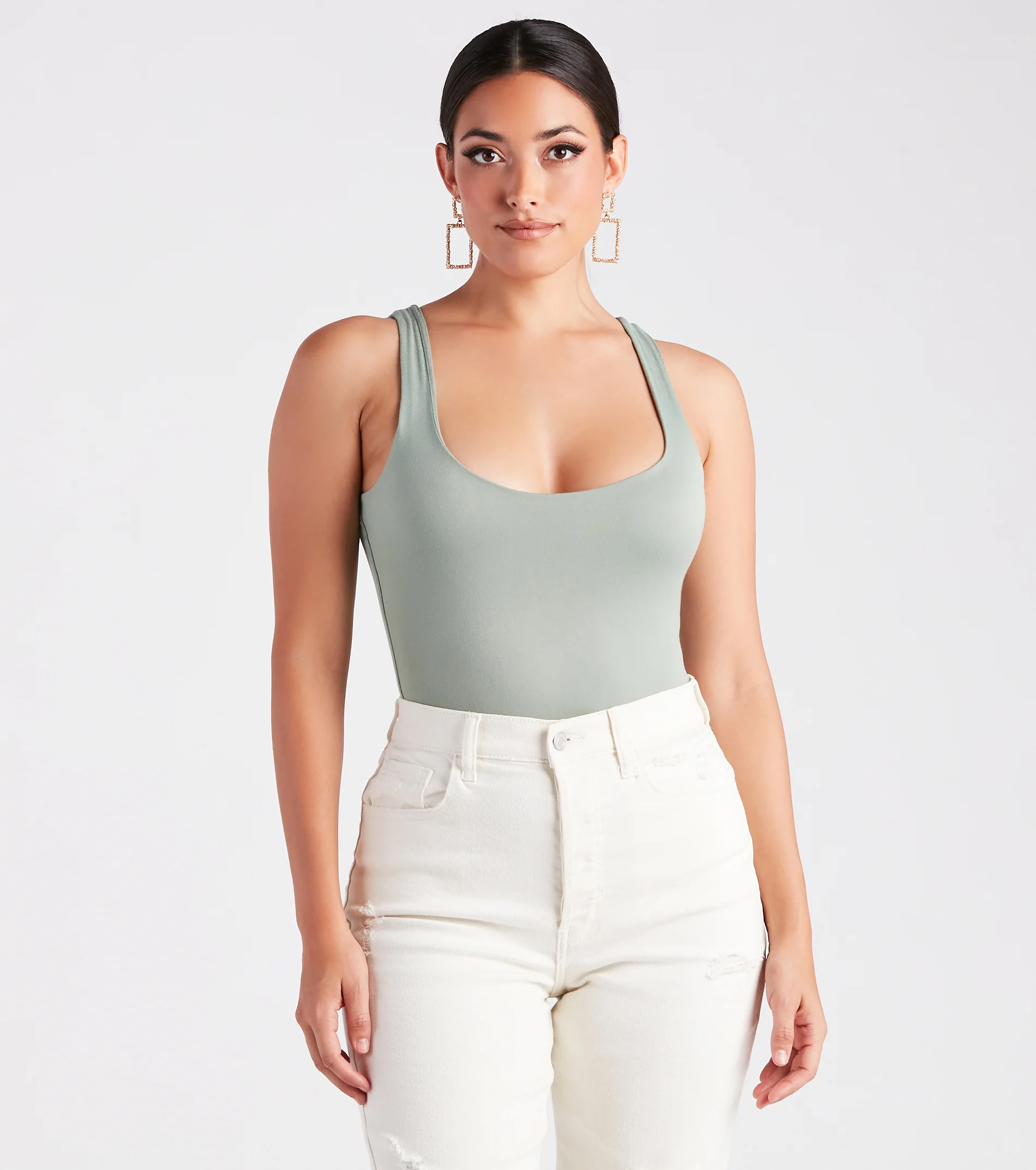 Staple Piece Scoop Neck Bodysuit