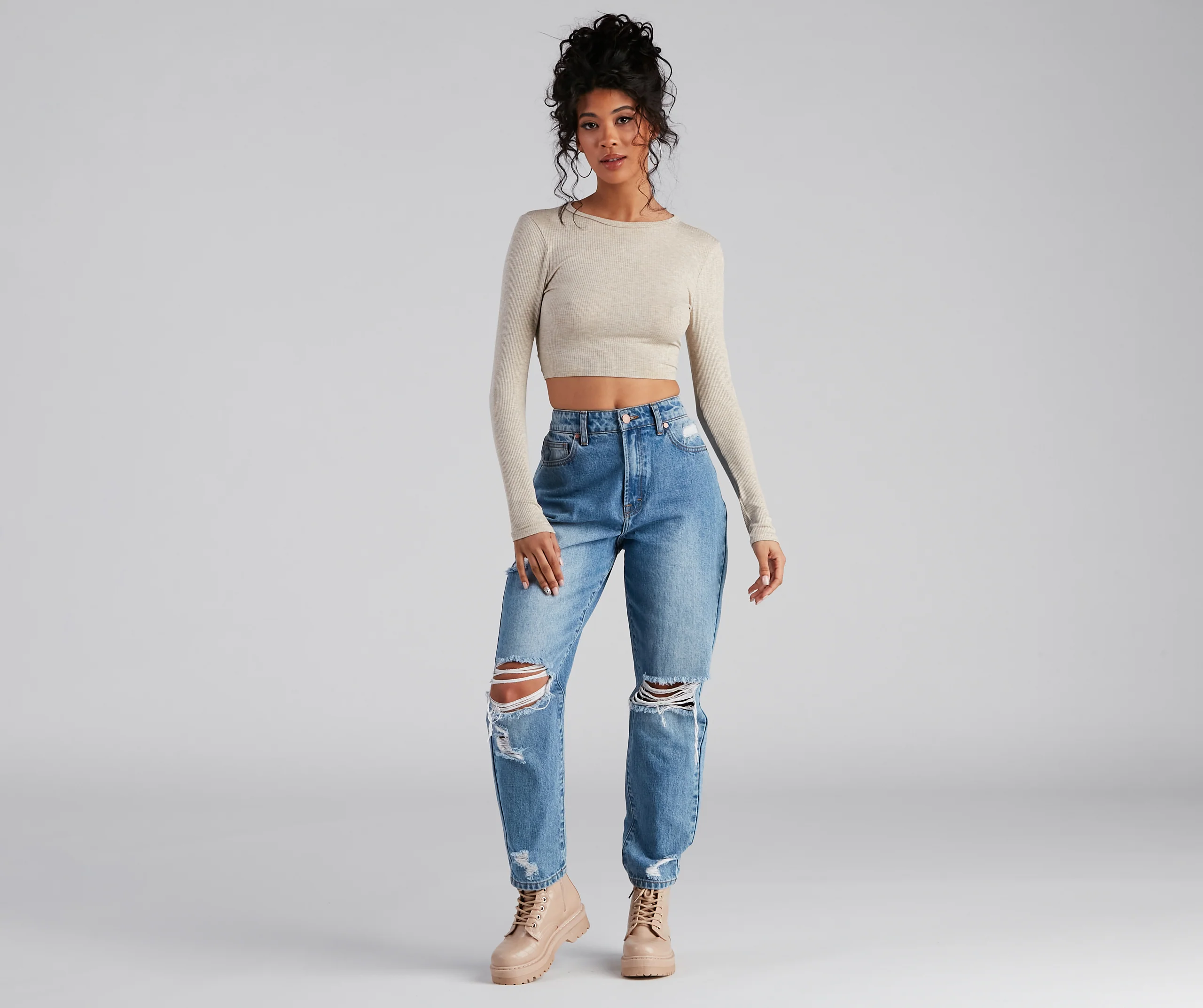 Go With It Ribbed Knit Crop Top