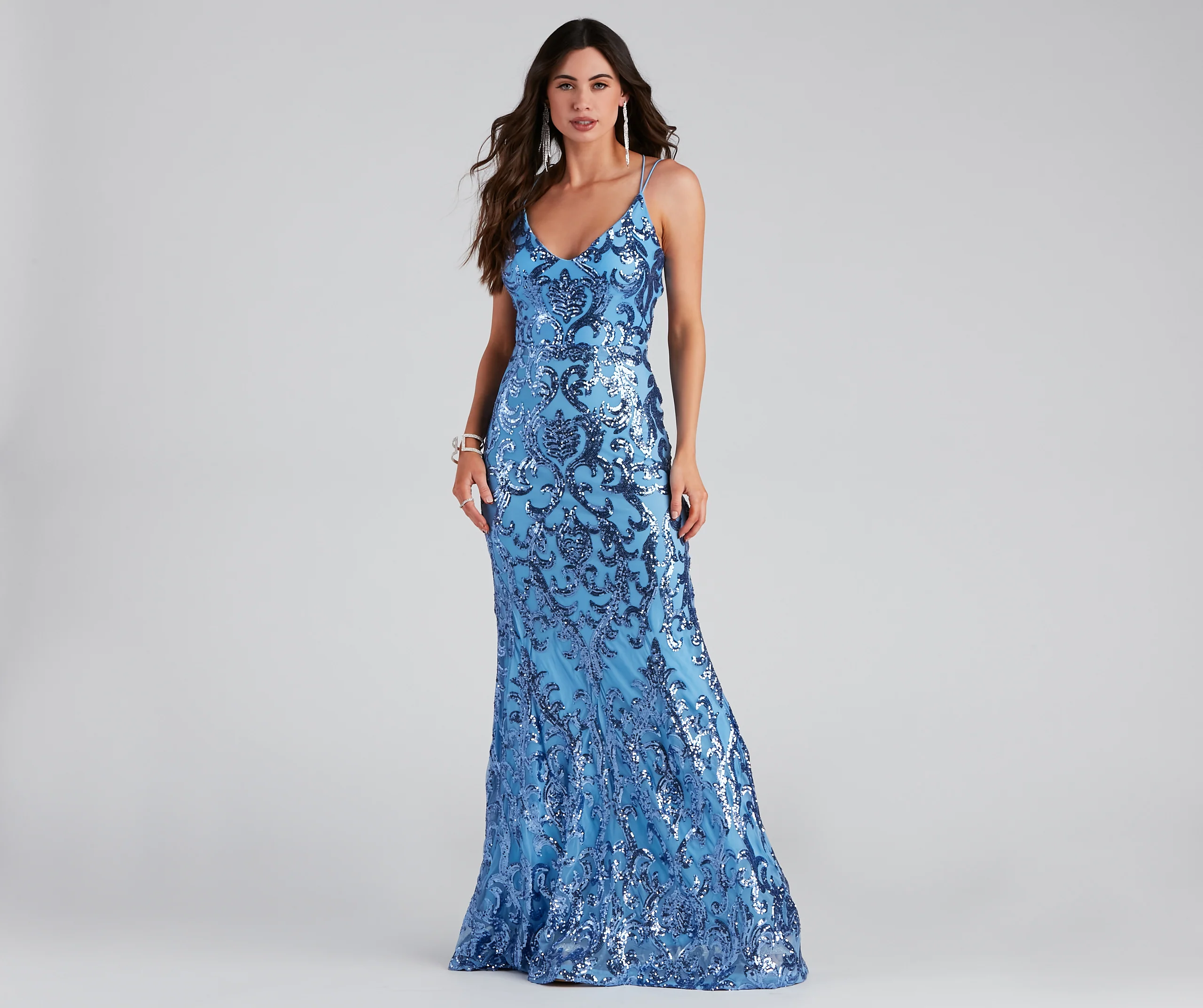 Lila Formal Open-Back Sequin Mermaid Dress