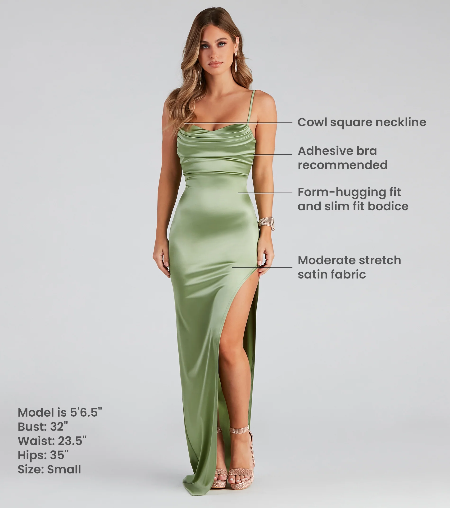 Lola High Slit Satin Dress 2