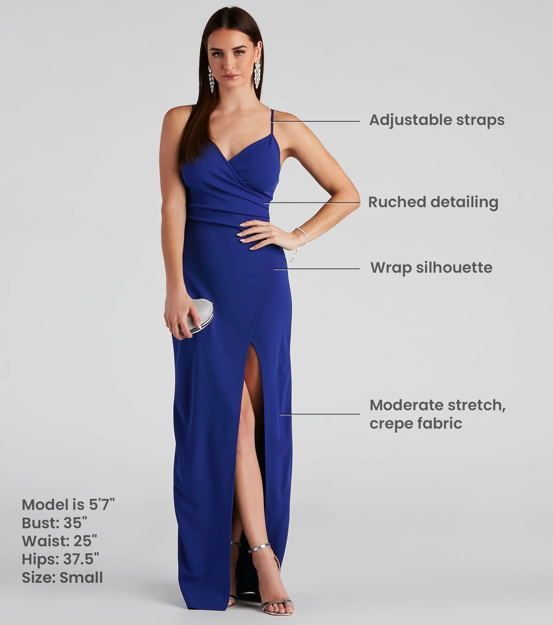 Sasha Formal High Slit Wrap Dress