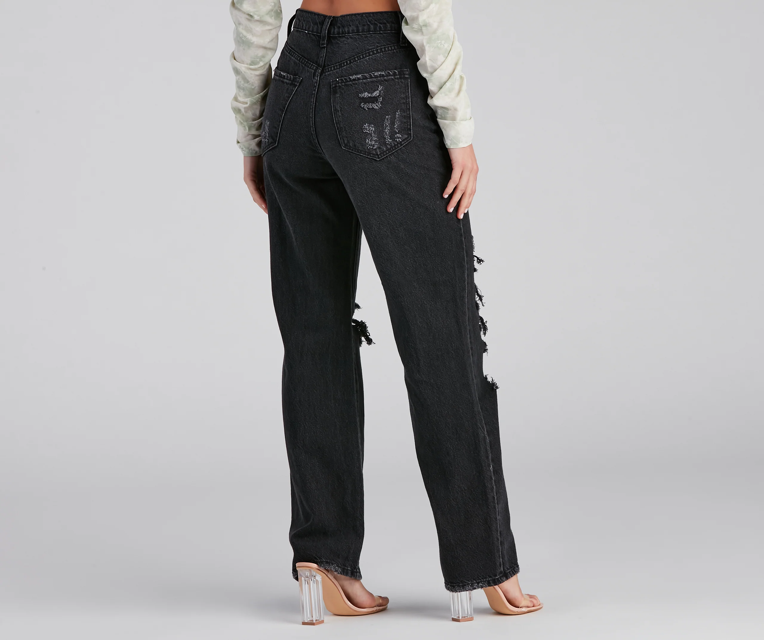 Distressed, But Well Dressed Boyfriend Jeans