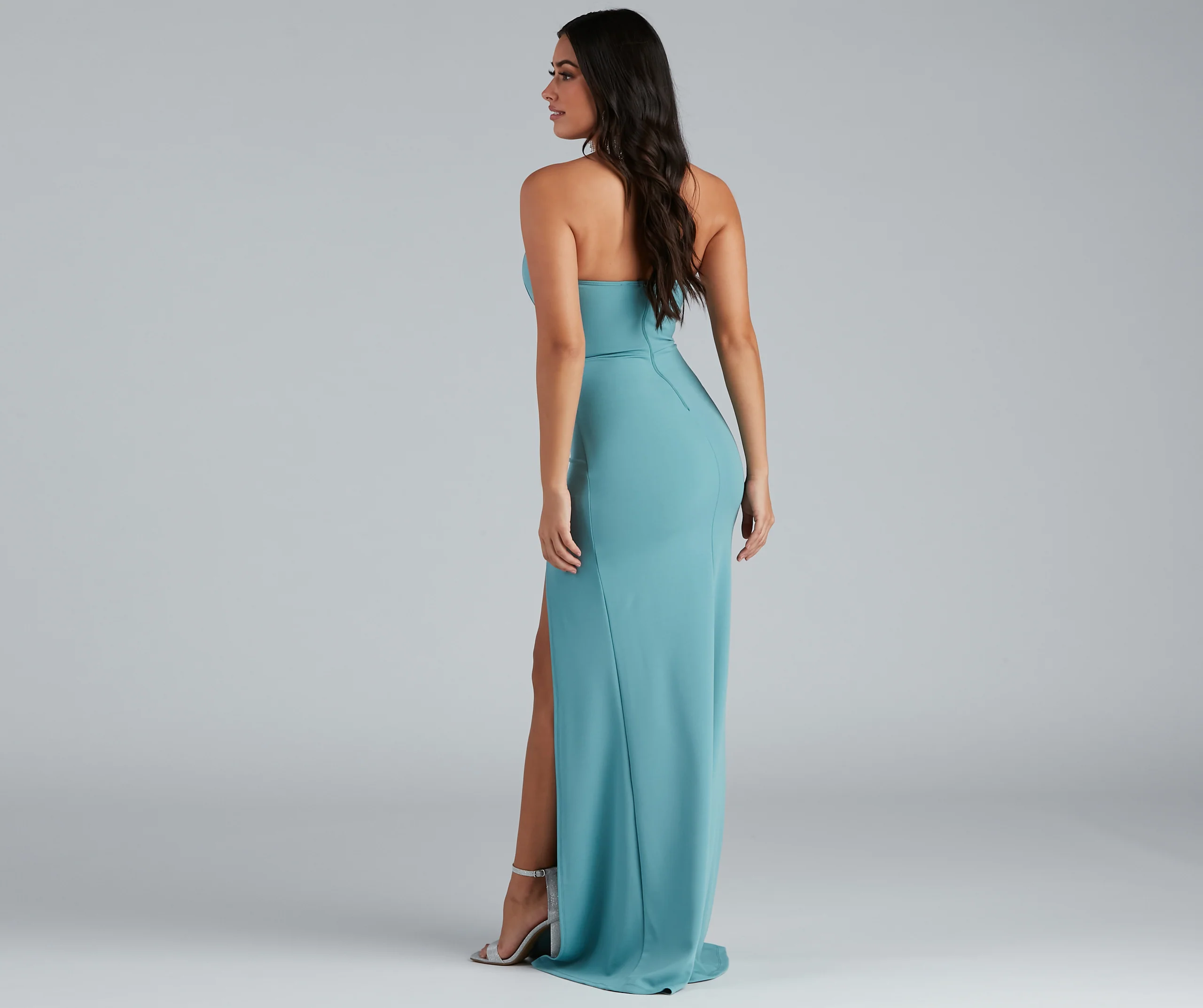 Kaia Strapless High Slit Formal Dress